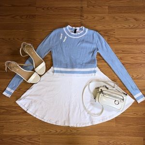Light Blue Cropped Ribbed Sweater